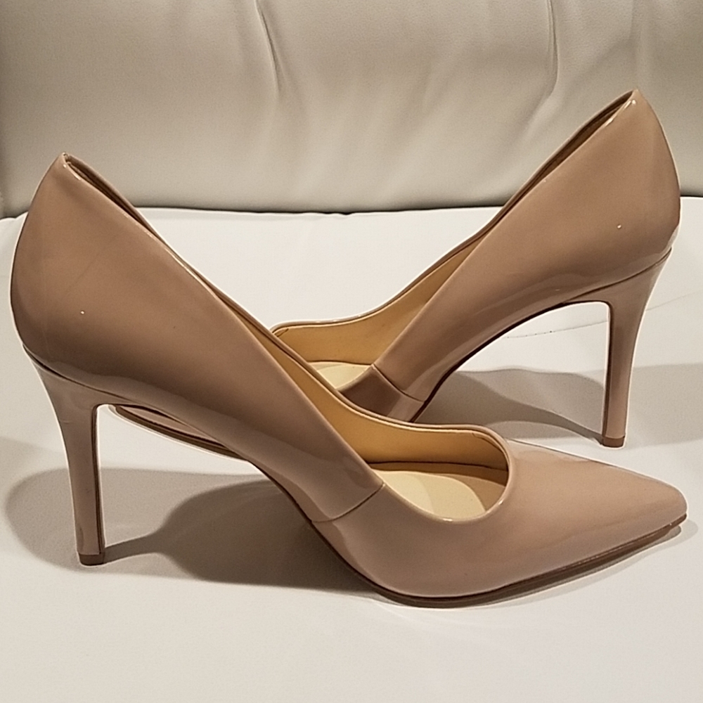 Beige NW Patent Leather Heels - NW7ACT